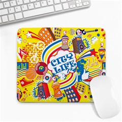 Colorful City Life Horizontal Seamless Pattern Urban City Large Mousepad