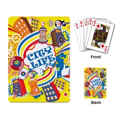 Colorful City Life Horizontal Seamless Pattern Urban City Playing Cards Single Design (rectangle)