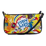 Colorful City Life Horizontal Seamless Pattern Urban City Shoulder Clutch Bag Front