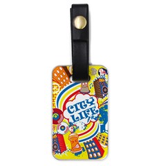 Colorful City Life Horizontal Seamless Pattern Urban City Luggage Tag (one Side)