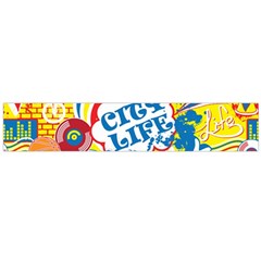 Colorful City Life Horizontal Seamless Pattern Urban City Large Premium Plush Fleece Scarf 