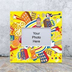 Colorful City Life Horizontal Seamless Pattern Urban City White Box Photo Frame 4  X 6 