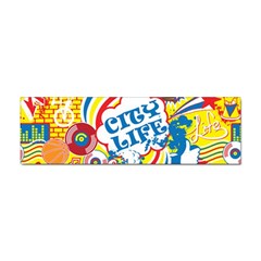 Colorful City Life Horizontal Seamless Pattern Urban City Sticker (bumper)