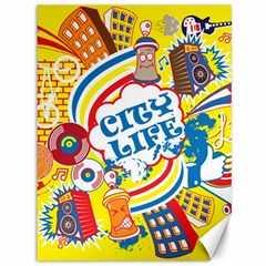 Colorful City Life Horizontal Seamless Pattern Urban City Canvas 36  X 48 