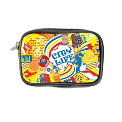 Colorful City Life Horizontal Seamless Pattern Urban City Coin Purse