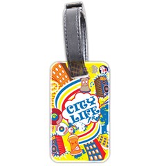 Colorful City Life Horizontal Seamless Pattern Urban City Luggage Tag (two Sides)