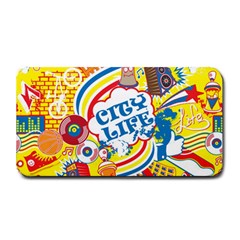 Colorful City Life Horizontal Seamless Pattern Urban City Medium Bar Mat