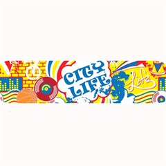 Colorful City Life Horizontal Seamless Pattern Urban City Large Bar Mat