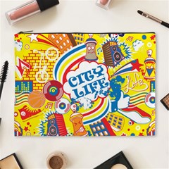 Colorful City Life Horizontal Seamless Pattern Urban City Cosmetic Bag (xl)