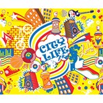 Colorful City Life Horizontal Seamless Pattern Urban City Deluxe Canvas 14  x 11  (Stretched) 14  x 11  x 1.5  Stretched Canvas