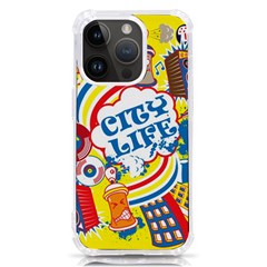 Colorful City Life Horizontal Seamless Pattern Urban City Iphone 14 Pro Tpu Uv Print Case