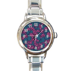 Summer Pineapples Round Italian Charm Watch