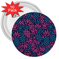 Summer Pineapples 3  Buttons (10 Pack) 