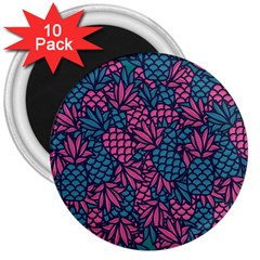 Summer Pineapples 3  Magnets (10 Pack) 