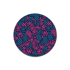 Summer Pineapples Rubber Coaster (round)