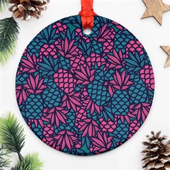 Summer Pineapples Round Ornament (two Sides)