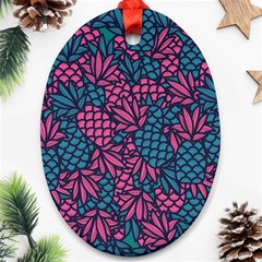 Summer Pineapples Oval Ornament (two Sides)