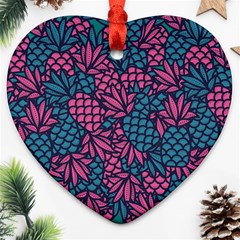 Summer Pineapples Heart Ornament (two Sides)