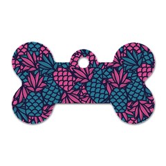 Summer Pineapples Dog Tag Bone (one Side)