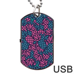 Summer Pineapples Dog Tag Usb Flash (one Side)