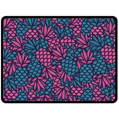 Summer Pineapples Two Sides Fleece Blanket (large)