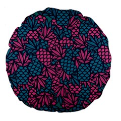 Summer Pineapples Large 18  Premium Flano Round Cushions