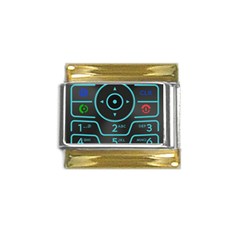 Retro Mobile Device Output Device Gold Trim Italian Charm (9mm) by Bedest