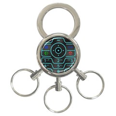 Retro Mobile Device Output Device 3-ring Key Chain