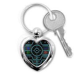 Retro Mobile Device Output Device Key Chain (heart)