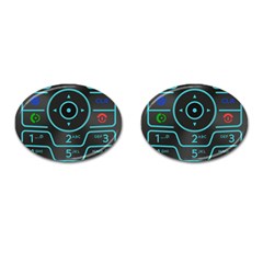 Retro Mobile Device Output Device Cufflinks (oval)