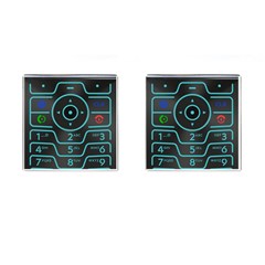 Retro Mobile Device Output Device Cufflinks (square)