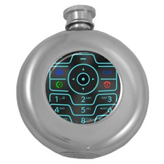 Retro Mobile Device Output Device Round Hip Flask (5 Oz)