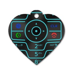 Retro Mobile Device Output Device Dog Tag Heart (one Side)