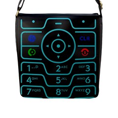 Retro Mobile Device Output Device Flap Closure Messenger Bag (l)