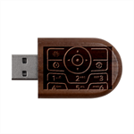 Retro Mobile Device Output Device Wood Oval USB Flash Drive USB