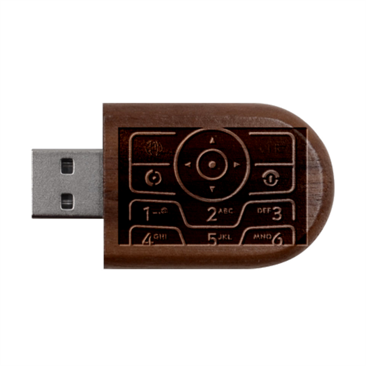 Retro Mobile Device Output Device Wood Oval USB Flash Drive