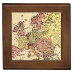 Retro Old Vintage Map Of Europe Framed Tile