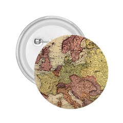 Retro Old Vintage Map Of Europe 2 25  Buttons