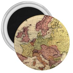 Retro Old Vintage Map Of Europe 3  Magnets