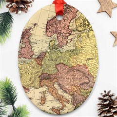 Retro Old Vintage Map Of Europe Ornament (oval)