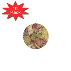 Retro Old Vintage Map Of Europe 1  Mini Buttons (10 Pack) 