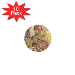 Retro Old Vintage Map Of Europe 1  Mini Magnet (10 Pack) 