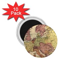 Retro Old Vintage Map Of Europe 1 75  Magnets (10 Pack) 