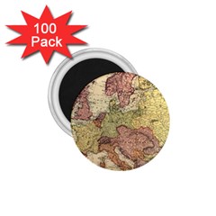 Retro Old Vintage Map Of Europe 1 75  Magnets (100 Pack) 