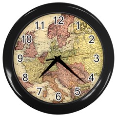 Retro Old Vintage Map Of Europe Wall Clock (black)