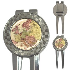 Retro Old Vintage Map Of Europe 3-in-1 Golf Divots