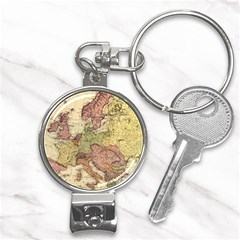 Retro Old Vintage Map Of Europe Nail Clippers Key Chain