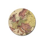 Retro Old Vintage Map Of Europe Rubber Coaster (Round) Front