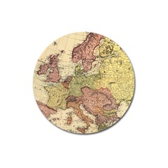 Retro Old Vintage Map Of Europe Magnet 3  (round)