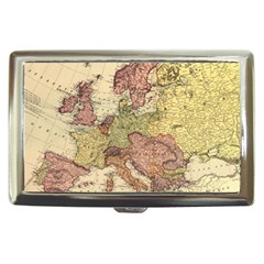 Retro Old Vintage Map Of Europe Cigarette Money Case